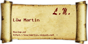 Löw Martin névjegykártya